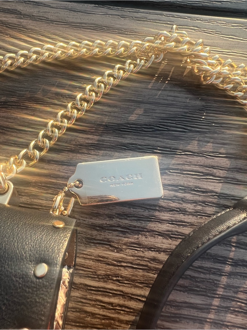 COACH KLARE CROSSBODY IN SIGNATURE SNAKE EMBOSSED WITH RIVETS 90400 - Picture 4 of 14